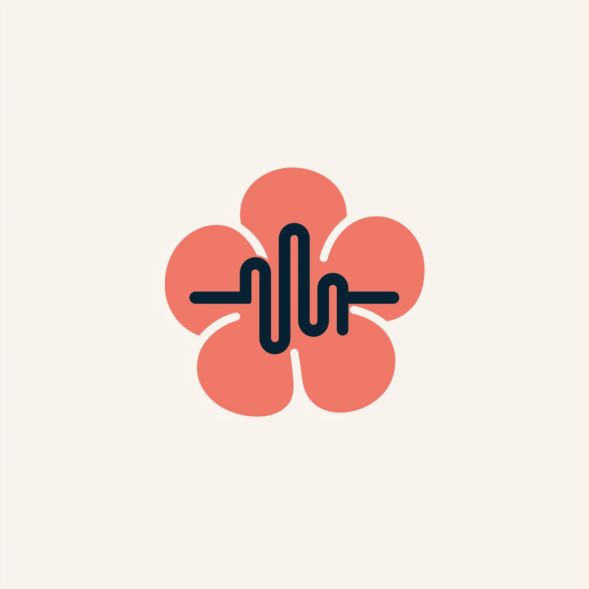 Hibiscus Teach, coral hibiscus with a speech waveform